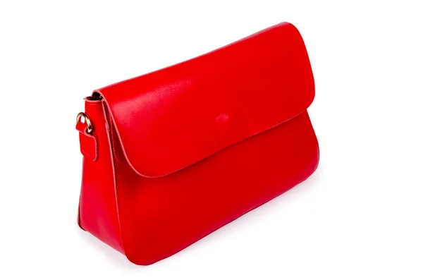 Bolso de mujer rojo aislado en blanco — Foto de Stock