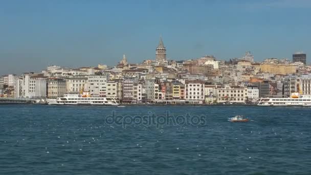 Panorámás kilátást Isztambul tengerparti — Stock videók