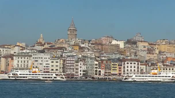 Panorámás kilátást Isztambul tengerparti — Stock videók