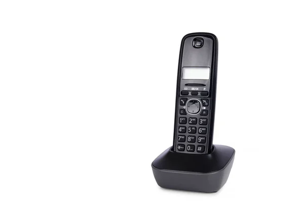 Moderno teléfono inalámbrico dect con estación de carga y pantalla —  Fotos de Stock