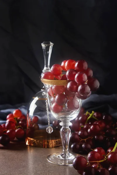 Ramo fresco de uvas negras. Fruta de otoño. Cull francés e italiano —  Fotos de Stock