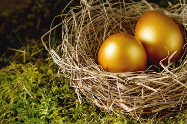 Paskalya Paskalya yumurtaları ile arka plan. kopya alanı.