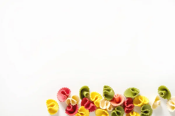 Multicolored Italian pasta. Delicious dinner for children. Pasta — Stock Photo, Image