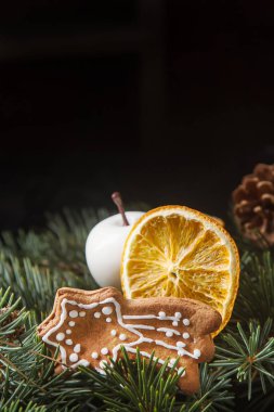 Neşeli Noel tatil dekorasyon arka plan zencefil ile adam sn