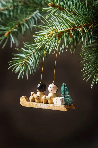 Toys on the Christmas tree. Light background. — Stock Photo, Image