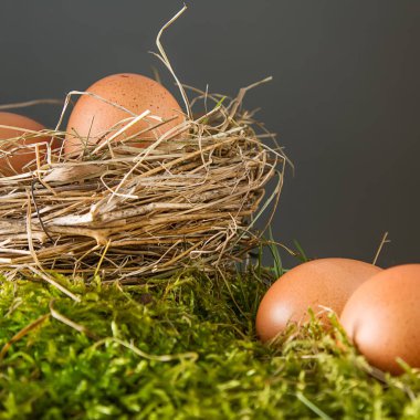 Paskalya Paskalya yumurtaları ile arka plan. kopya alanı.