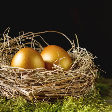 Paskalya Paskalya yumurtaları ile arka plan. kopya alanı.