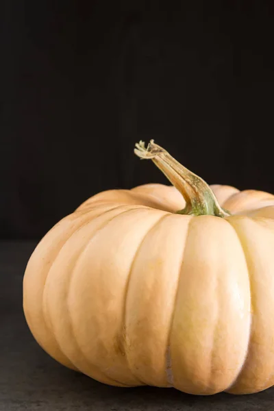 Dojrzałe dynia na ciemnym tle. Symbol Halloween. — Zdjęcie stockowe