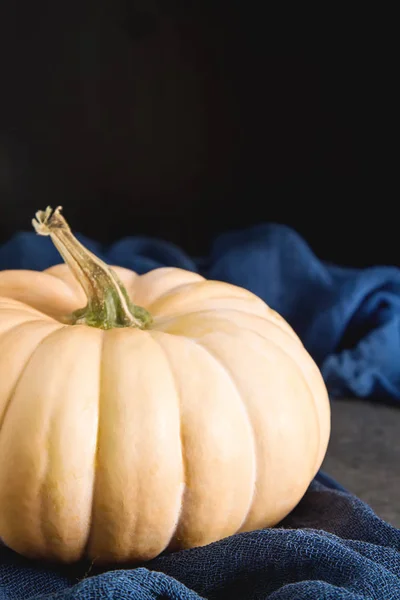 Citrouille mûre sur un fond sombre. Un symbole d'Halloween . — Photo