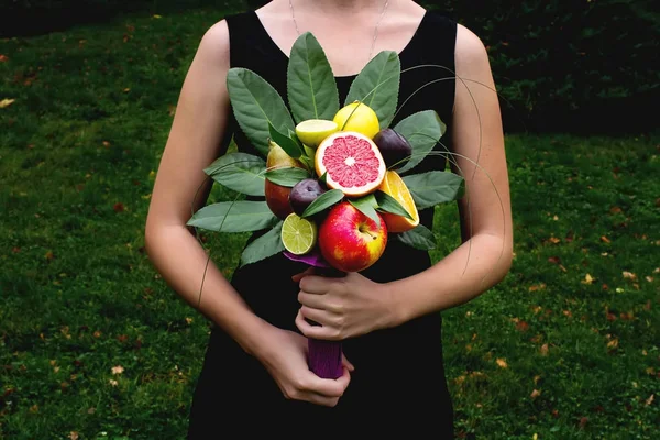 The original unusual edible bouquet of vegetables and fruits in