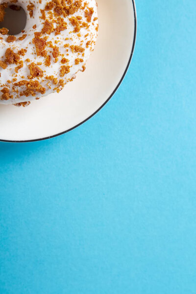 Donuts. American dessert. fast food. TOp view