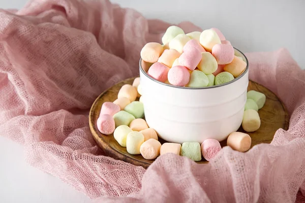 Marshmallow Colorful Birthday Light White Background — Stock Photo, Image