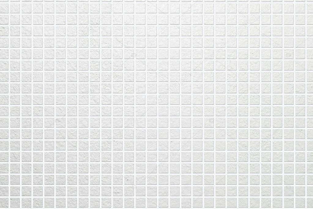 White Mosaic Tiles wall abstract background and texture