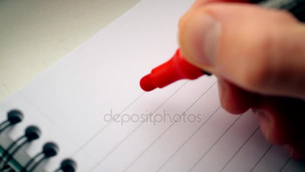 Escrita à mão Eu te amo U com marcador vermelho — Vídeo de Stock