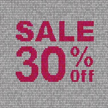 Vector banner with fabric texture for sale 30%