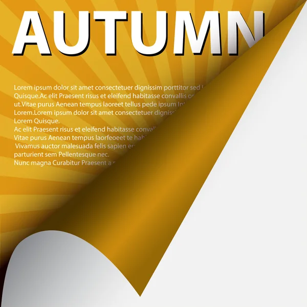 Texte automne sous coin bouclé — Image vectorielle