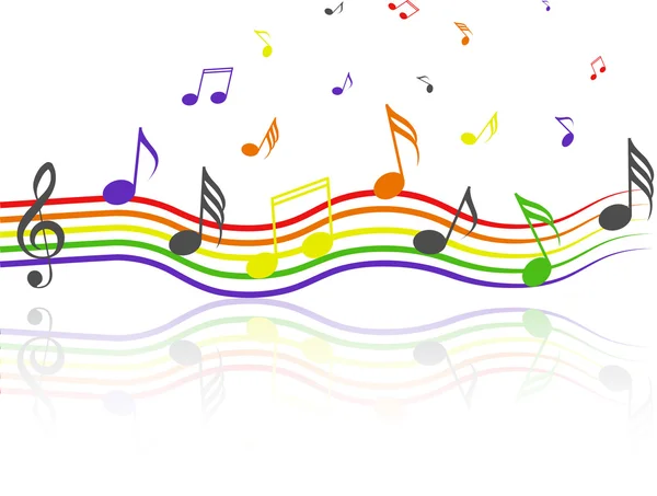 Müzik rainbow ile notlar — Stok Vektör