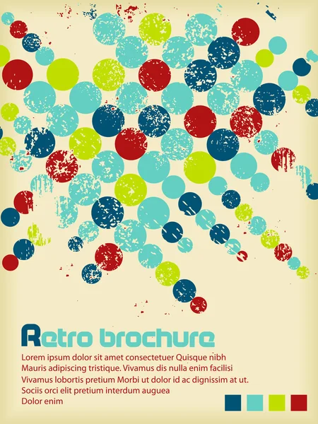 Brochure rétro avec cercles de couleur — Image vectorielle