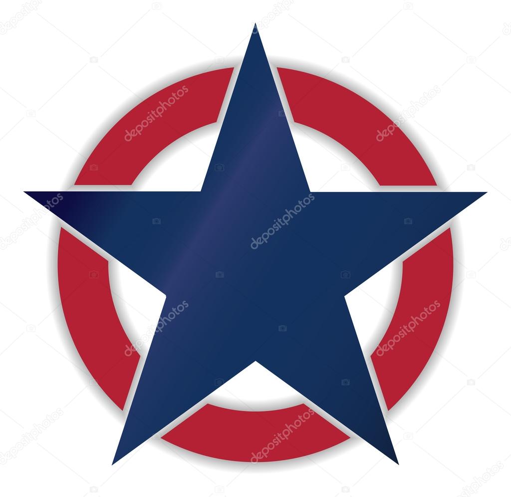 Blue american star in red circle