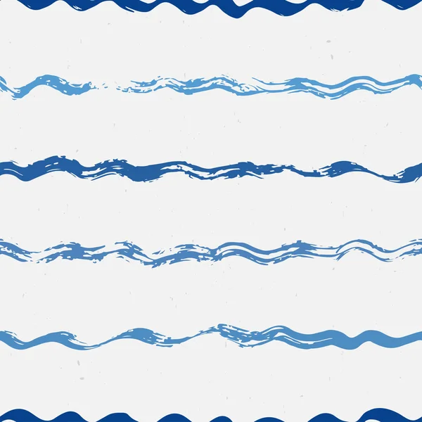 Blue brush wavy lines — Stock Vector