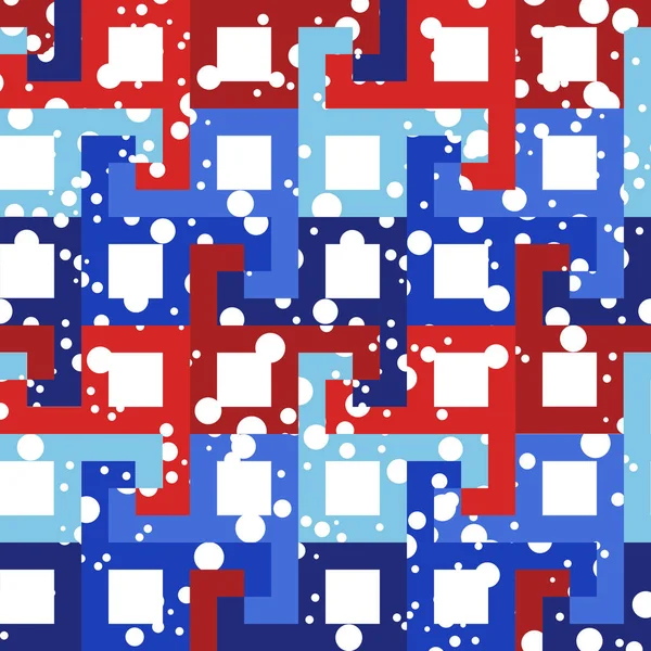 Patrón con cuadrados rojos y azules — Vector de stock