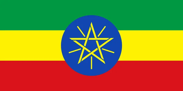 Official Flag of Ethiopi — Stock Vector