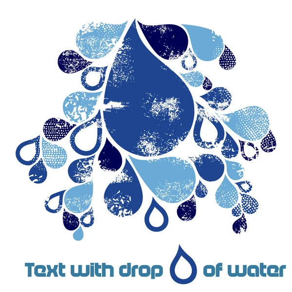 Text with drops of water — Stock Vector