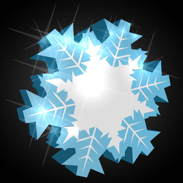 Blue and white snowflake