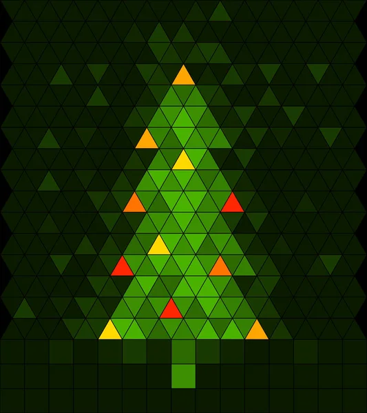 Árbol de Navidad con luces decorativas — Vector de stock