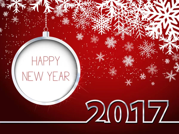 Надпись Happy New Year 2017 на белом шаре — стоковый вектор