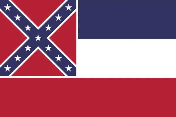 Vlag van Mississippi illustratie — Stockvector