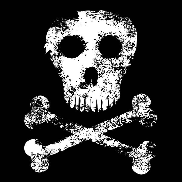 Абстрактный череп со скрещенными костями
