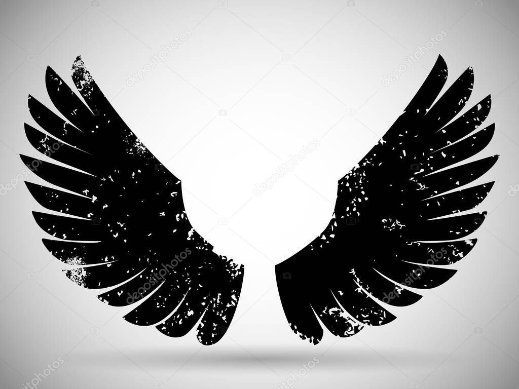 Black grunge wings 