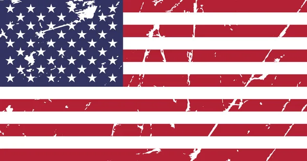 Bandeira americana grunge danificada —  Vetores de Stock