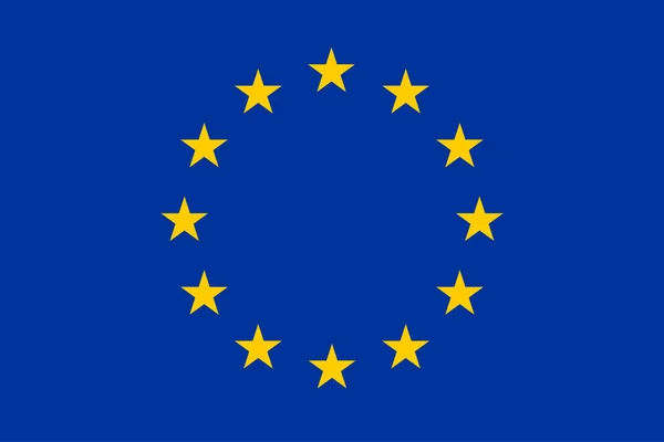 Drapeau de l'Union européenne avec des ombres — Image vectorielle