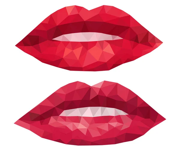 Labios hechos de polígonos — Vector de stock