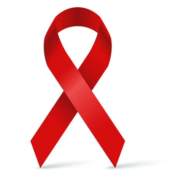 Rood lint tegen Hiv/Aids — Stockvector