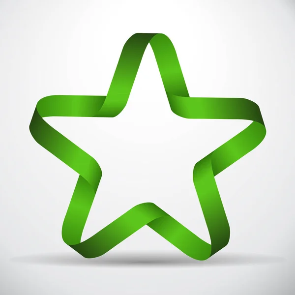 Étoile en ruban vert — Image vectorielle