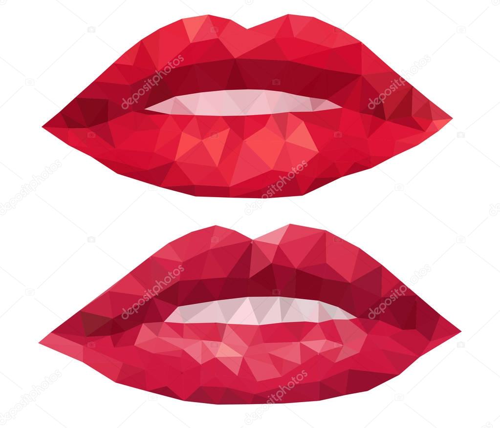 Lips made from polygons