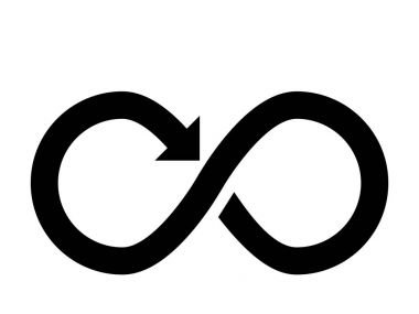 Infinity sign with arrow clipart