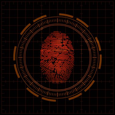 Kırmızı grunge parmak baskı