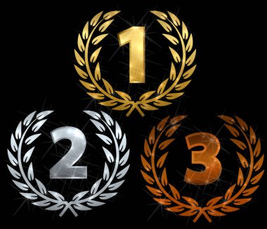 Laurels for first three places clipart