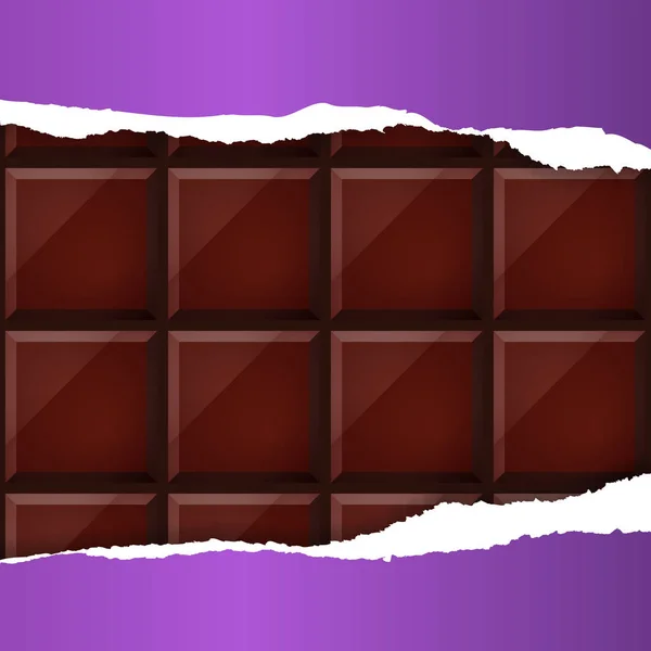 Chocolade onder gescheurd papier — Gratis stockfoto