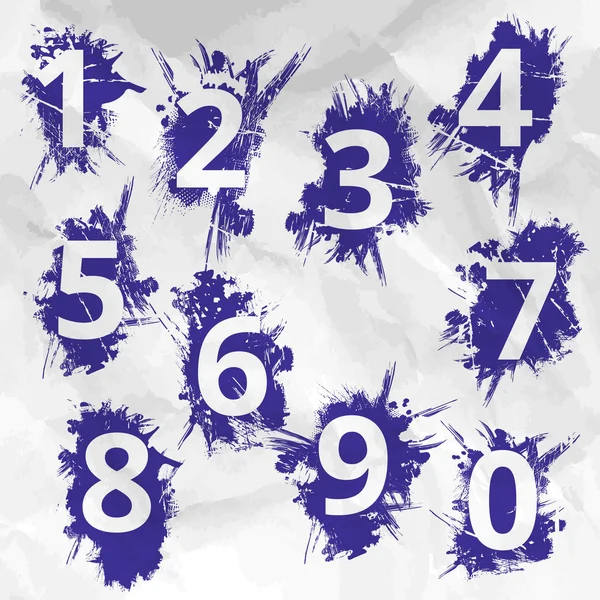 Numéros et encre bleue — Image vectorielle