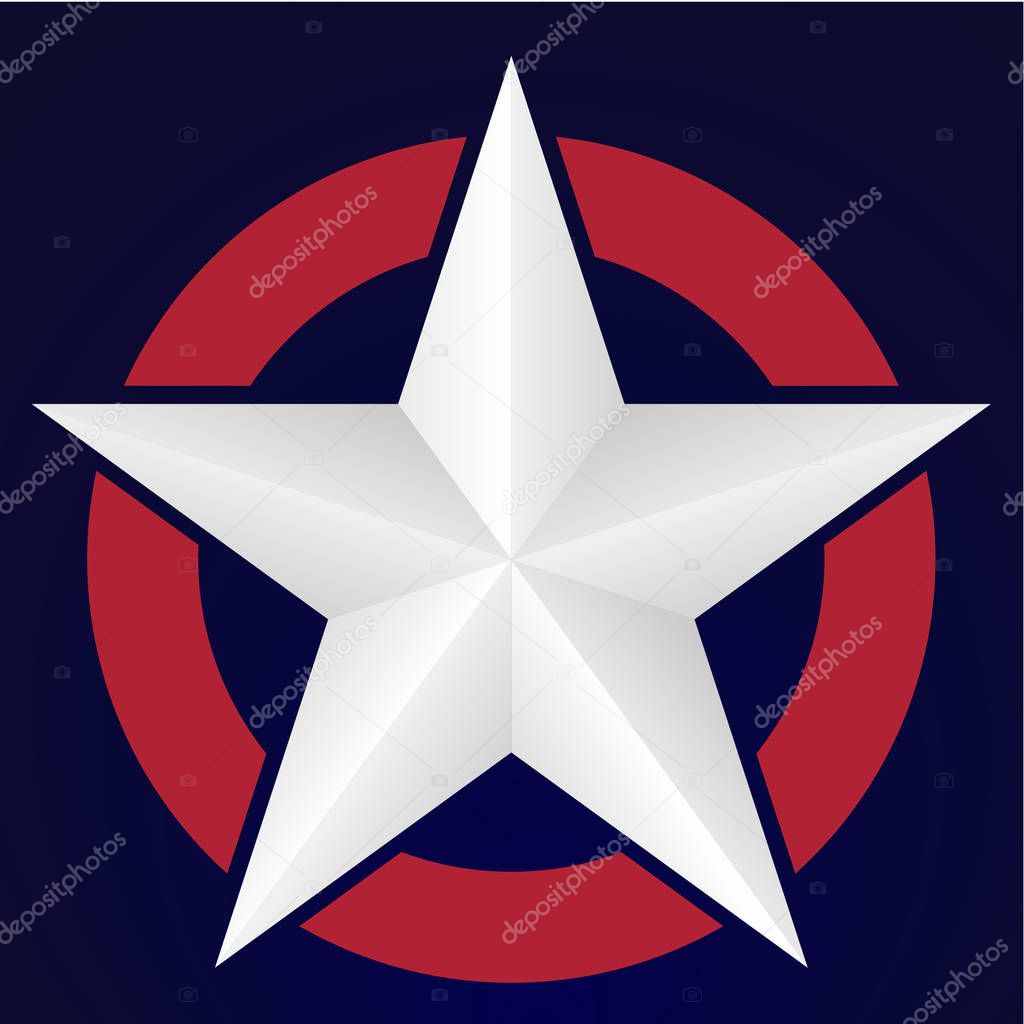 3D American star  illustration