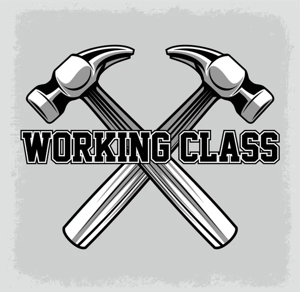 Working class icon vector or hammers cross — Stock Vector