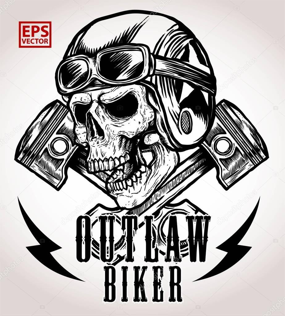 vintage biker sch 228 vektor mit gekreuzten kolben vintage biker sch 228 vektor mit gekreuzten kolben