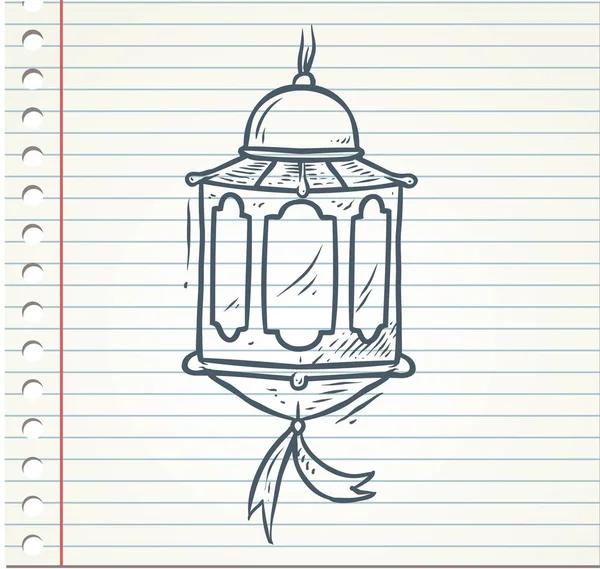 Lanterne Dessinée Main Pour Ramadan Vecteur Eid — Image vectorielle