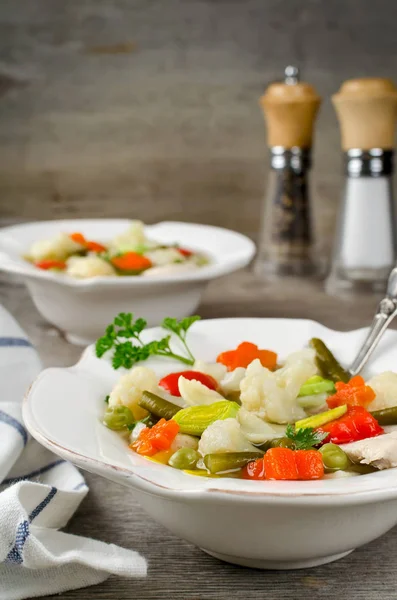 鶏スープと野菜のスープ — ストック写真