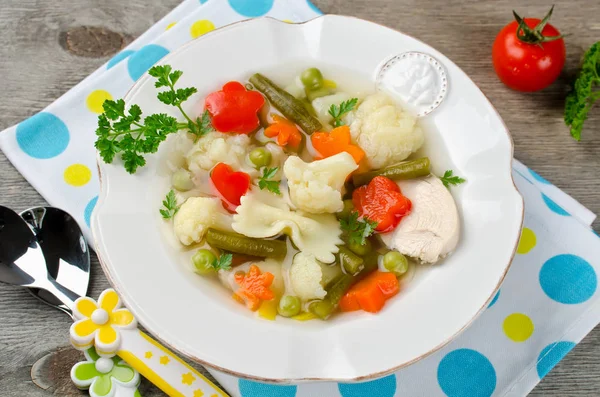 鶏スープと野菜のスープ — ストック写真